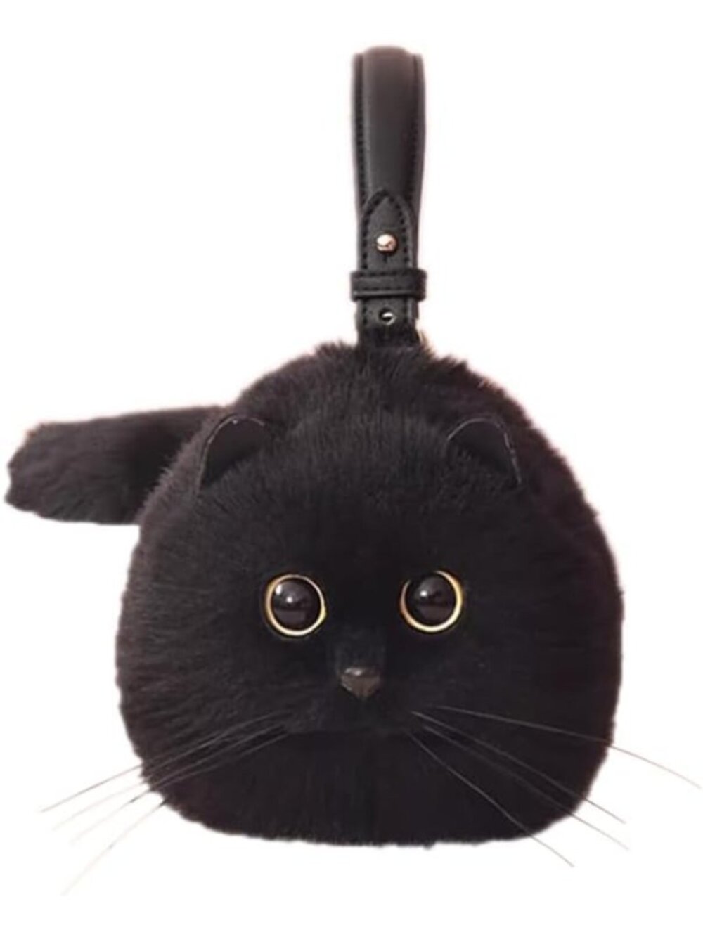 Kawaii Cat Crossbody Purse - Soft Faux Fur Handbag for Women, Cute Daily Use
